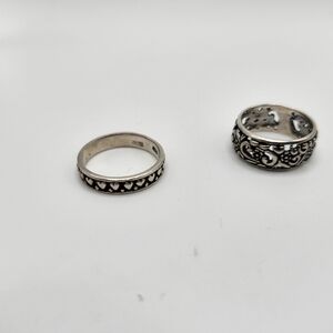 Two (2) sterling silver sz 5 band rings!  Work them in with your stackable rings